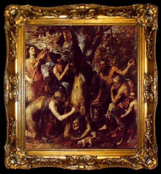framed  TIZIANO Vecellio The Flaying of Marsyas ar, ta009-2